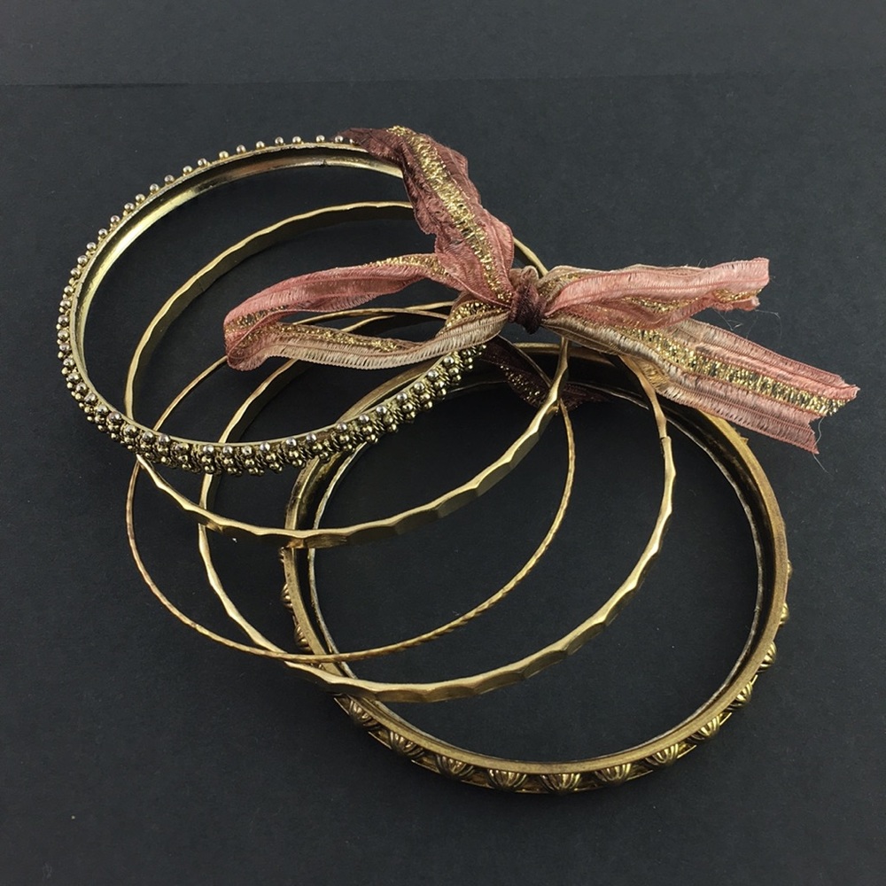 Gold-tone Bangle Bracelet Set